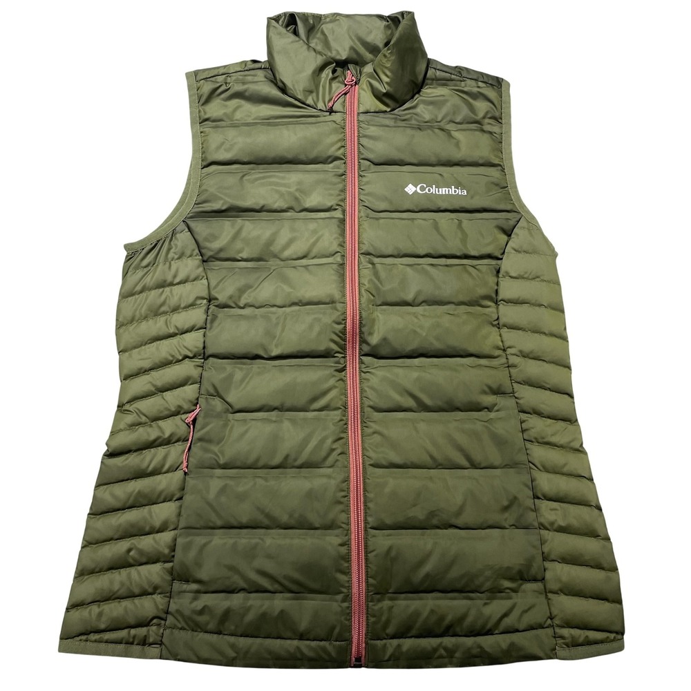 Columbia Vest Womens Small Green 650 Down Puffer Full Zip Lightweight Outdoor